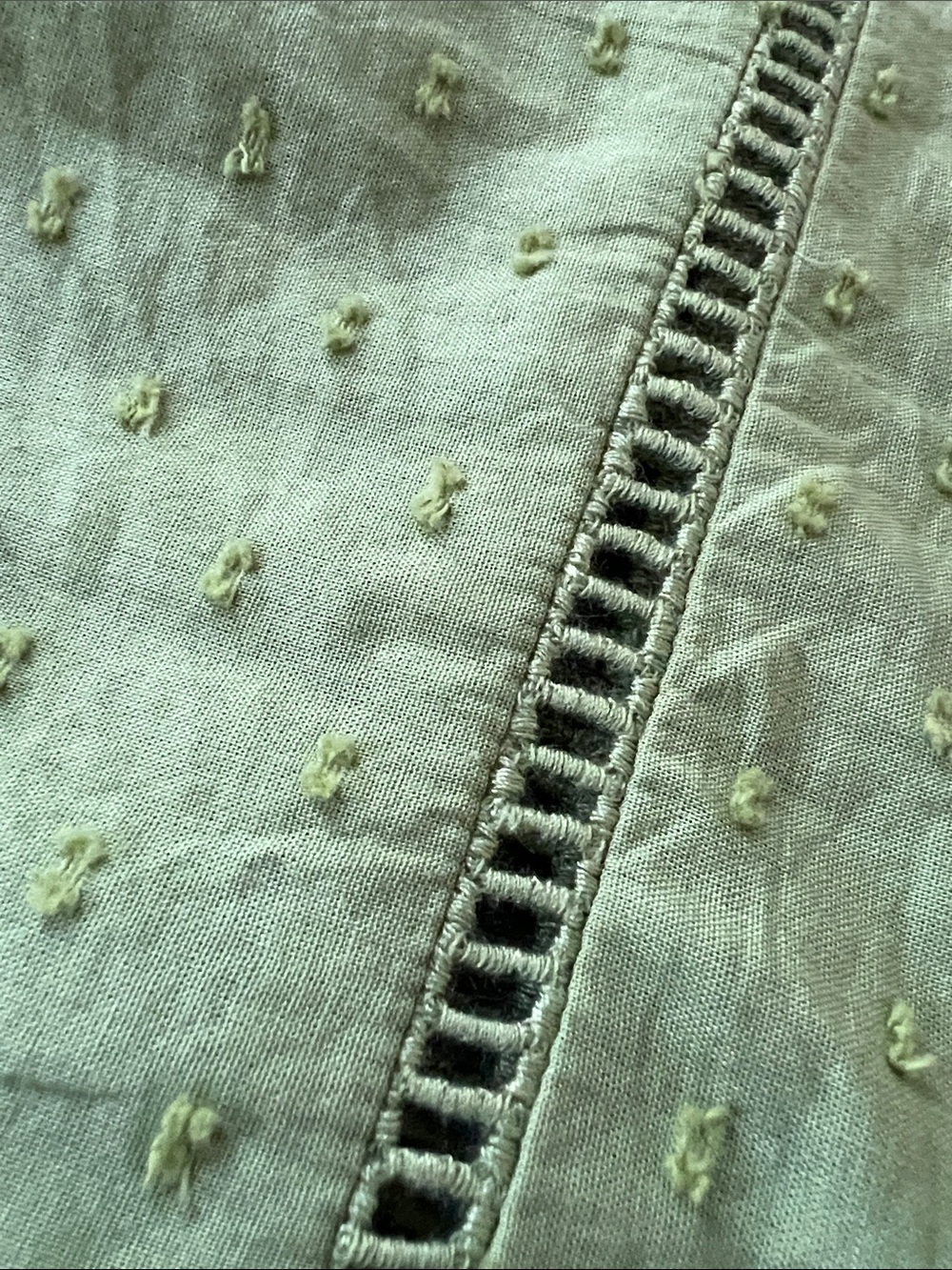 Old Navy | Long Sleeve Dandelion Leaf Blouse Embroidered Dots #583997-B Size M - Picture 16 of 16